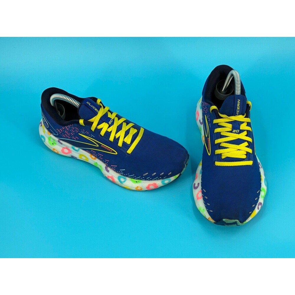 Brooks Glycerin 20 Bowl O Women’s 9 B Blue Yellow Running Shoes FUN! Must See!